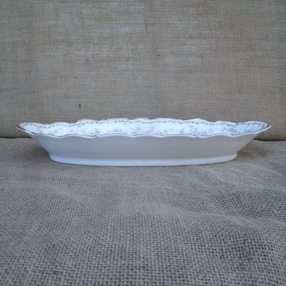 Antique Bawo & Dotter Elite Works Limoges Floral Serve Dish BWD4 - Picture 6 of 16